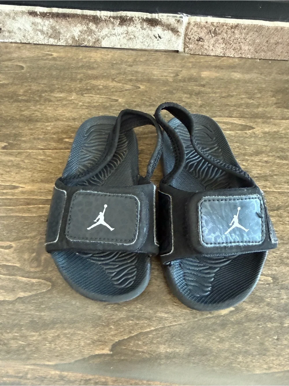 Jordan Hydro Slide Sandal Black Hook & Loop Unisex Kids US 10C